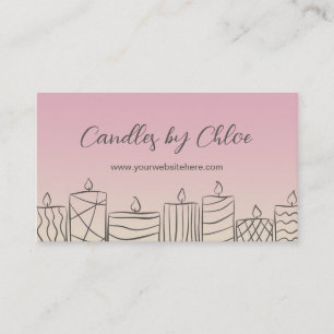 Rose & Tan Scribbled Candles Candle Maker QR Code Business Card
