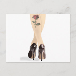 Rose tattoo high heels postcard
