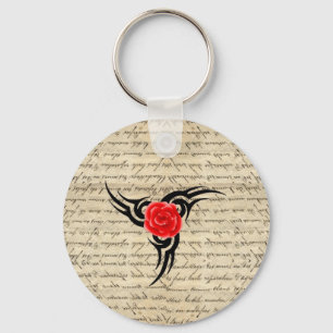 Rose Tattoo Keychain