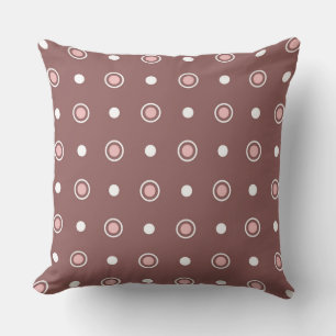 Rose Taupe and white dots Throw Pillow