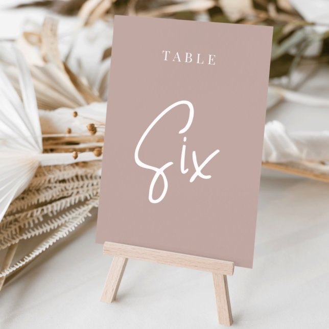 Rose Taupe Hand Scripted Table SIX Number (Creator Uploaded)
