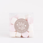 Rose Taupe | Mint to Be Personalized Wedding Favou Classic Round Sticker<br><div class="desc">Minty fresh wedding favour stickers feature "mint to be" in white script lettering accented with hearts,  on a dusty rose pink taupe background. Personalize with your names and wedding date.</div>