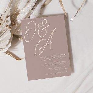 Rose Taupe   Rose Gold Script Monogram Wedding