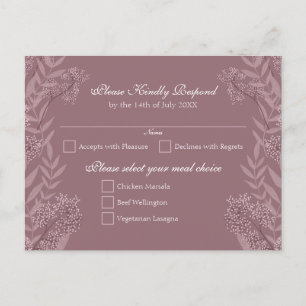 Rose Taupe Wedding Vintage Botanical Holiday Postcard