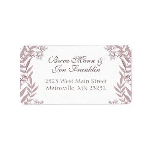 Rose Taupe Wedding Vintage Botanical Label