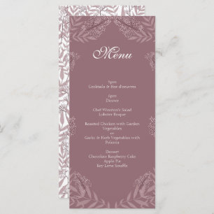 Rose Taupe Wedding Vintage Botanical Menu