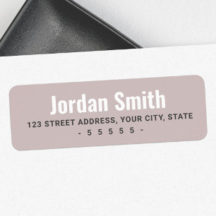 Rose taupe white gray modern return address