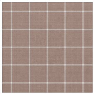 Rose Taupe Windowpane Gingham Plaid Fabric