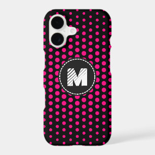Rose Techno Dots Modern Monogram