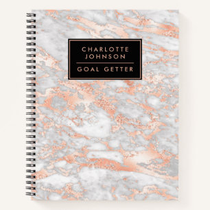 Rose tendance Gold Marble Goal Getter Journal