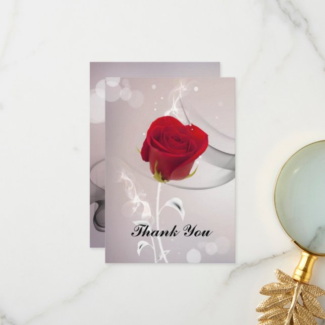 Rose Thank You Card (Front/Back In Situ)