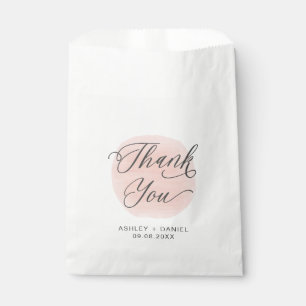 Rose Thank You Modern Wedding Treat Sacks, Favour Bag