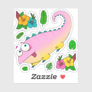 Rose the chameleon, sticker set