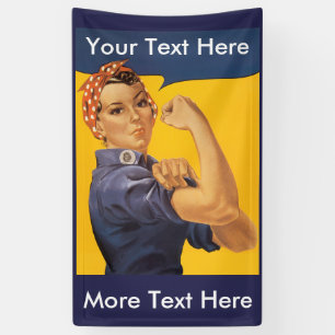 Rose the Riveter YOUR TEXT HERE Customize! Banner