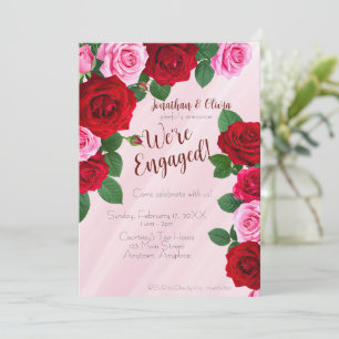Rose-themed Engagement Party Invitation