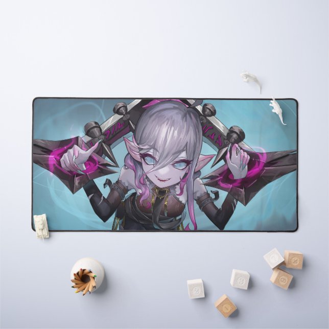 Rose Thorn Gaming Desk Mat | Cute Vampire themed (Kids Table)