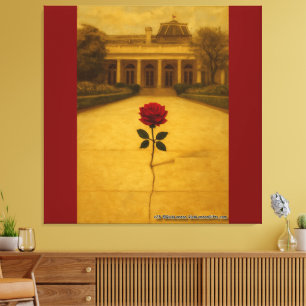 Rose Through the Crack: Back of the White House Canvas Print