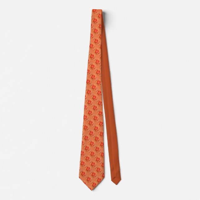 Rose Tie Orange Roses Neckties Custom Rose Ties (Front)