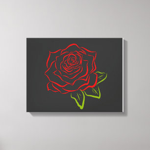Rose toile de dessin au trait