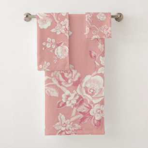 Rose toile florale de couleur rose pâle vintage