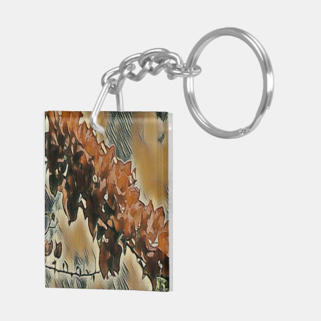 Rose Tree Art Keychain (Back Right)