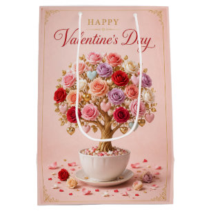 Rose Tree of Valentine Wishes Medium Gift Bag