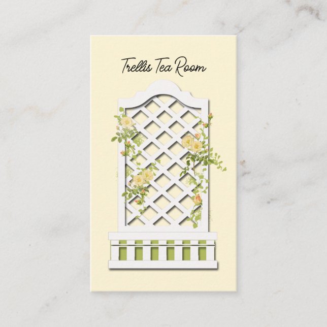 Rose Trellis Salle de thé Carte de visite (Devant)