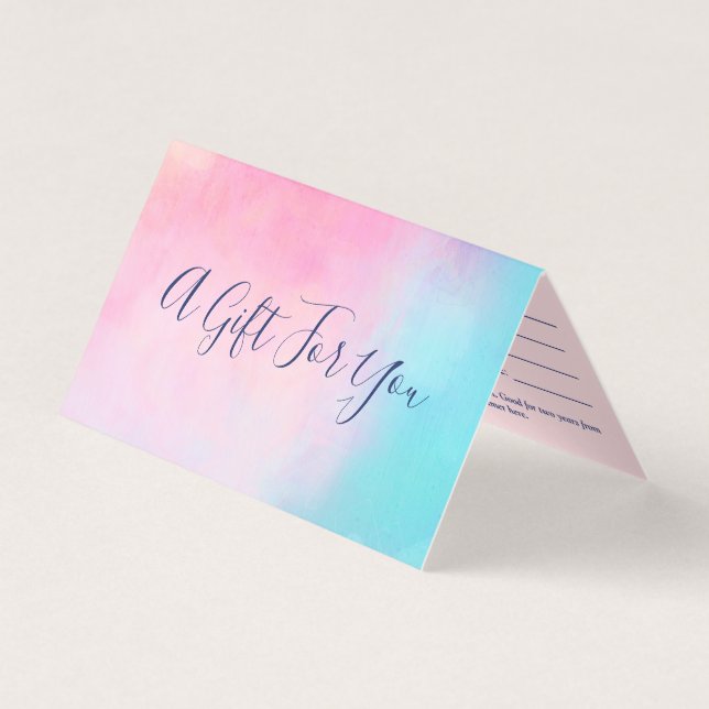 Rose Turquoise Abstrait - Certificat cadeau (Front)