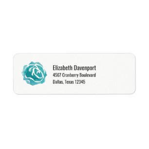Rose turquoise aquarelle