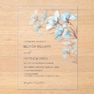 Rose Turquoise Or Artistiques Invitation