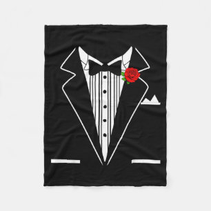 Rose Tuxedo Tux Wedding Prom Costume Party Men Kid Fleece Blanket