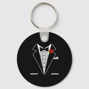 Rose Tuxedo Tux Wedding Prom Costume Party Men Kid Keychain