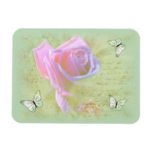 Rose und Schmetterlinge Magnet