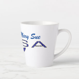 Rose USA Flag Blue Personalized  Latte Mug