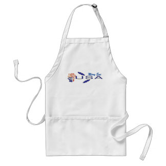 Rose USA Flag Blue Personalized  Standard Apron