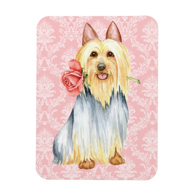 Rose Valentin Silky Terrier Magnet (Vertical)