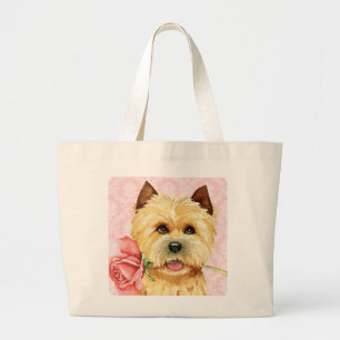 Rose Valentine Cairn Terrier Grand Sac fourre-tout