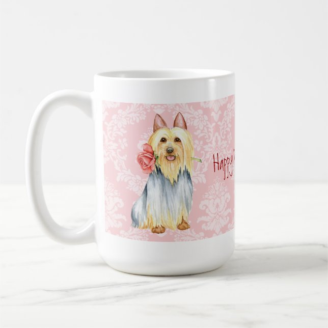 Rose Valentine Silky Terrier Café Mug (Gauche)