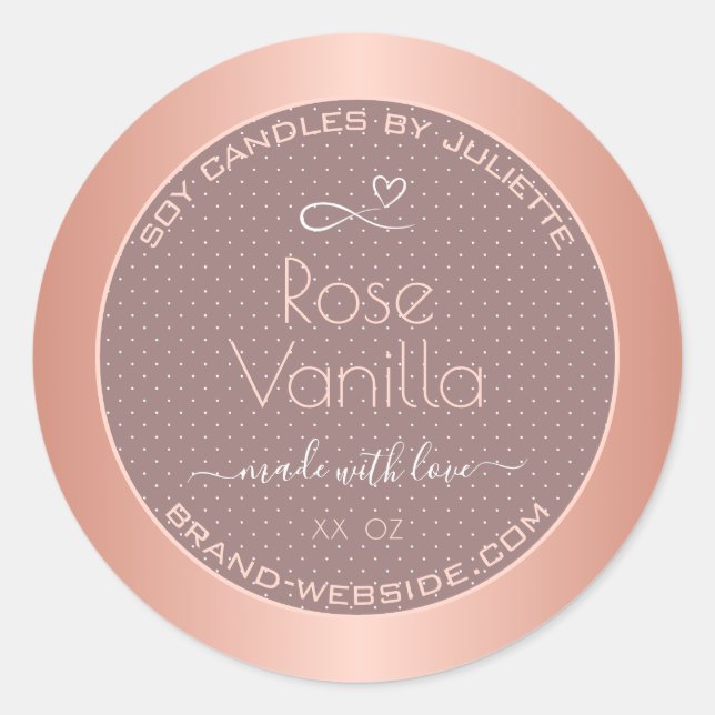 Rose Vanilla Scented Cute Product Packaging Labels (Front)
