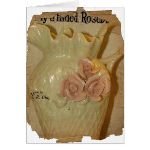 Rose Vase with Torn Paper Texture