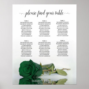 Rose vert émeraude 6 Mariage de table Tableau de s