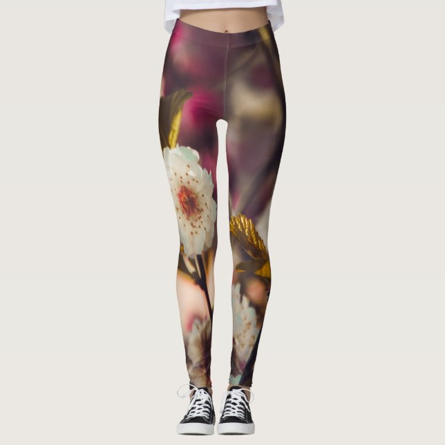 Rose vert vert rouge rouge Leggings style de vie (Devant)
