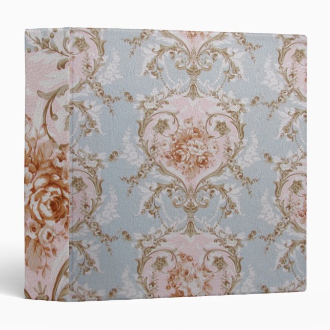 Rose victorien - Classeur / Antoinette 2 pouces (Devant/Côté)