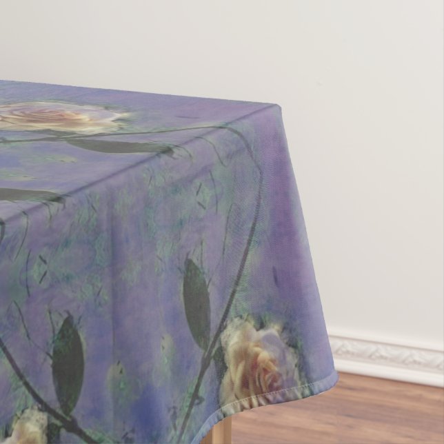 Rose victorienne rose et bleu nappe (In Situ)