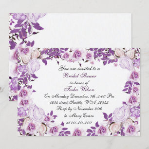 rose victorienne violet nuptiale invitation