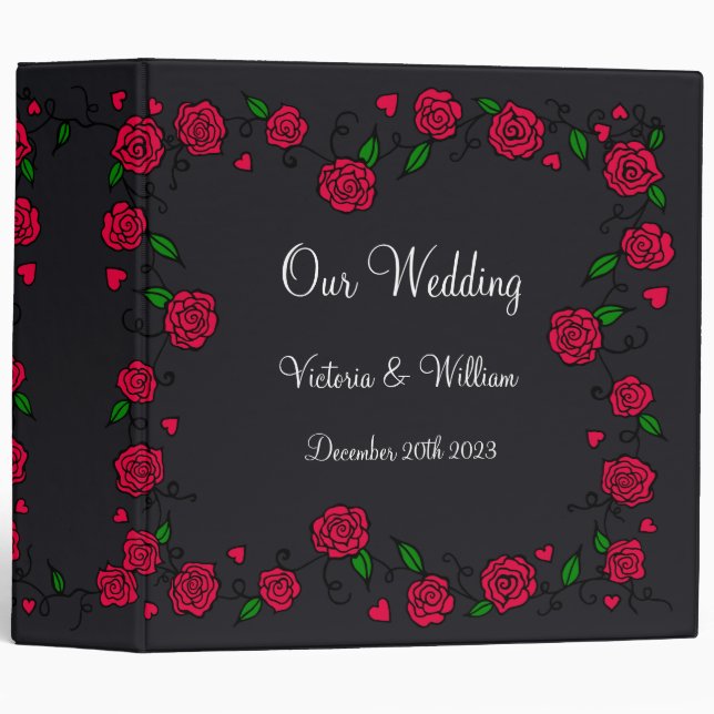 Rose Vine Wedding Scrapbook Binder (Front/Spine)