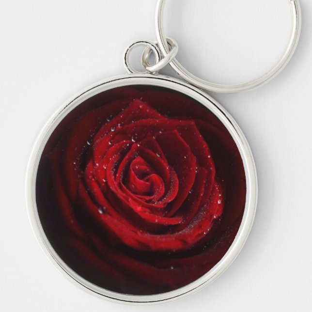 Rose Vines Heart Pattern Flower Peace Love Destiny Keychain (Front)