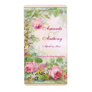 Rose vintage Anglais Jardin Vin/Étiquette d'eau