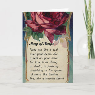 Rose vintage Carte Saint Valentin avec Écriture