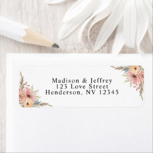 Rose vintage Dusty Pêcher Floral Mariage adresse